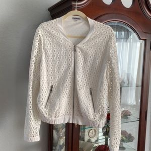 Express Women’s Crochet Bomber Jacket Size M